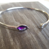 "Kellye" 14k White Gold Amethyst Bracelet