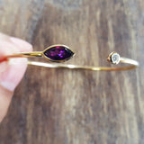 "Kellye" 14k Yellow Gold Amethyst Bracelet
