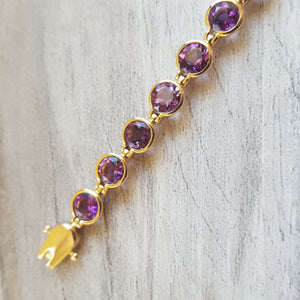 "Adelina" 14K Yellow Gold Arizona Amethyst Bracelet