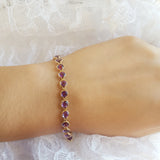 "Adelina" 14K Yellow Gold Arizona Amethyst Bracelet