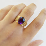 "Cher" 14K Yellow Gold AZ Amethyst Ring