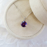 "Lilian" 14K White Gold AZ Amethyst