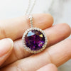 "Claire" 14k White Gold Halo Pendant