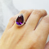 "Freya" 14k White Gold One of a Kind Arizona Amethyst Ring