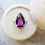 "Freya" 14k White Gold One of a Kind Arizona Amethyst Ring