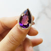 "Freya" 14k White Gold One of a Kind Arizona Amethyst Ring