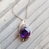 "Sol" 14k White Gold Arizona Amethyst Pendant