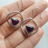 "Lisette" 14K White Gold Arizona Amethyst Dangle Earrings