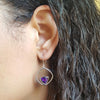 "Lisette" 14K White Gold Arizona Amethyst Dangle Earrings
