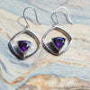 "Lisette" 14K White Gold Arizona Amethyst Dangle Earrings