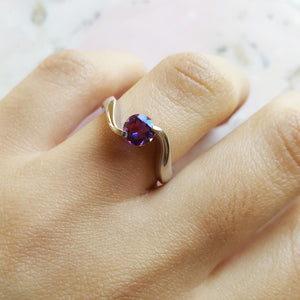 "Lyra" Sterling Silver Arizona Amethyst Ring