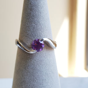 "Lyra" Sterling Silver Arizona Amethyst Ring