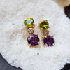 "Gemini" Arizona Amethyst and Peridot Dangle Earrings