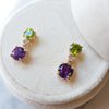 "Gemini" Arizona Amethyst and Peridot Dangle Earrings