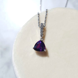 "Trinity" 14k White Gold Arizona Amethyst Pendant