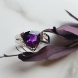 "Madeline" 14k White Gold Arizona Amethyst Ring