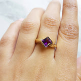 "Audrey" 14K Yellow Gold Amethyst Ring