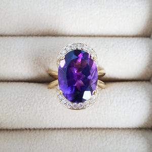 "Kaiya" 14K Yellow Gold Arizona Amethyst Ring