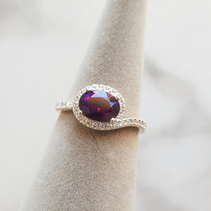 "Lylah" 14K White Gold Arizona Amethyst Ring