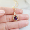 "Ashley" 14K Yellow Gold Arizona Amethyst Pendant