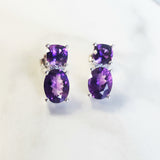 "Melissa" 14K White Gold Arizona Amethyst Earrings