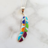 "Light As A Feather" AZ Turquoise and Inlay Pendant