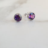 "Brielle" 14K White Gold AZ Amethyst Earrings