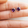 "Brielle" 14K White Gold AZ Amethyst Earrings