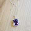 "Clara" 14K White Gold AZ Amethyst Pendant