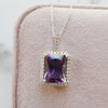 "Clara" 14K White Gold AZ Amethyst Pendant