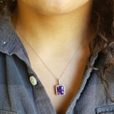 "Clara" 14K White Gold AZ Amethyst Pendant