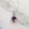 "Ella" 14k White Gold Halo Pendant