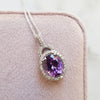 "Ella" 14k White Gold Halo Pendant