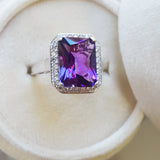 "Amiah" 14K White Gold Arizona Amethyst Ring