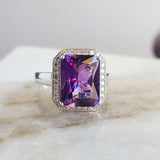"Amiah" 14K White Gold Arizona Amethyst Ring