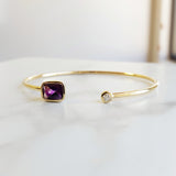 "Kellye" 14k Yellow Gold Flexible AZ Amethyst Bracelet