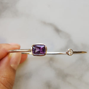 "Kellye" 14k White Gold AZ Amethyst Bracelet