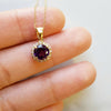 "Nikki" 14k Yellow Gold AZ Amethyst Halo Pendant