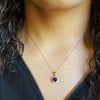 "Nikki" 14k Yellow Gold AZ Amethyst Halo Pendant