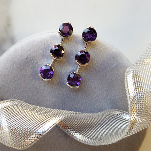 "Trisha" 14k White Gold AZ Amethyst Earrings