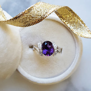 "Stella" 14k white gold Arizona Amethyst Ring