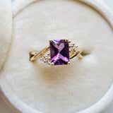 "Sasha" 14k Yellow Gold AZ Amethyst Ring