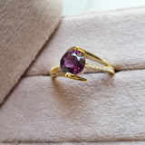 "Carrie" 14k Yellow Gold Arizona Amethyst Open Ring