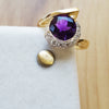 "Liz" 14k Yellow Gold AZ Amethyst Asymmetrical Ring