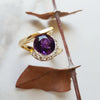 "Liz" 14k Yellow Gold AZ Amethyst Asymmetrical Ring