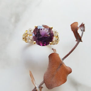 "Rochelle" 14K Yellow Gold AZ Amethyst Ring