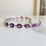 "Liv" 14K White Gold Oval Arizona Amethyst Bracelet
