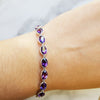 "Liv" 14K White Gold Oval Arizona Amethyst Bracelet