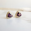 "Molly" 14K Yellow Gold Arizona Amethyst Halo Studs