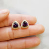 "Molly" 14K Yellow Gold Arizona Amethyst Halo Studs